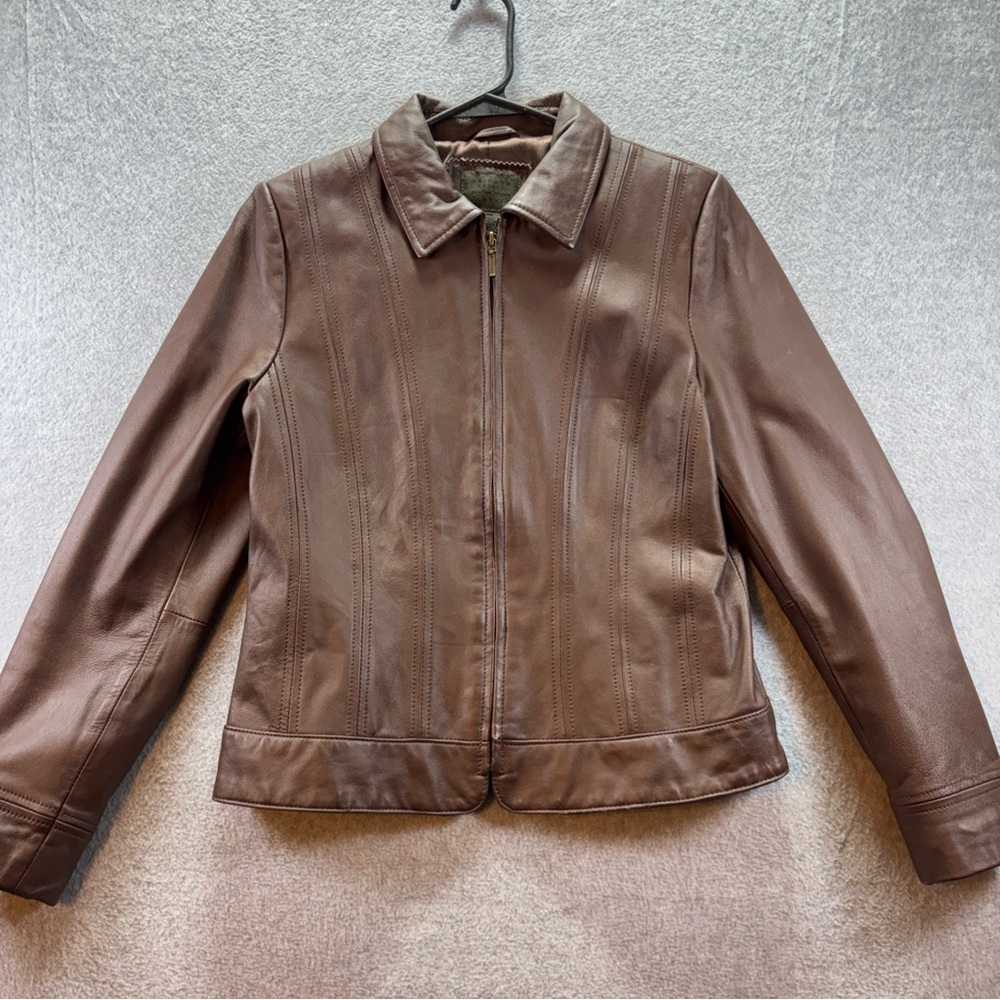 Uniform Petite John Paul Richard Leather Jacket Women’s M Petite  Brown